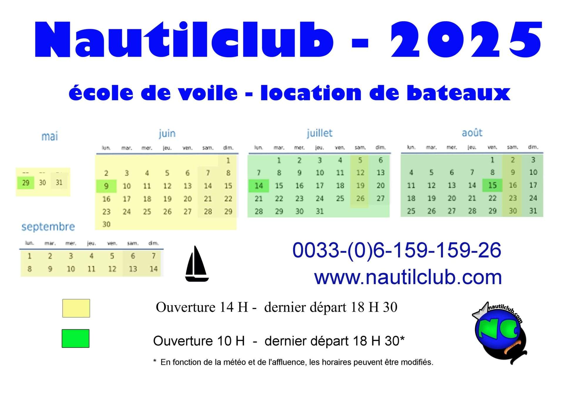 horaires 2025